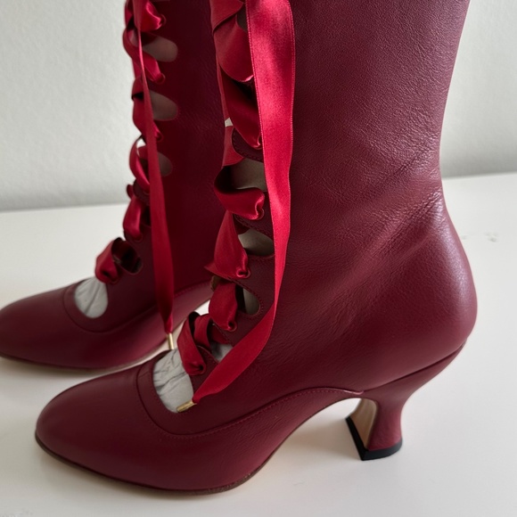 American Duchess Original Tango Boots Red Size 8 1/2 Worn Once - Picture 11 of 14